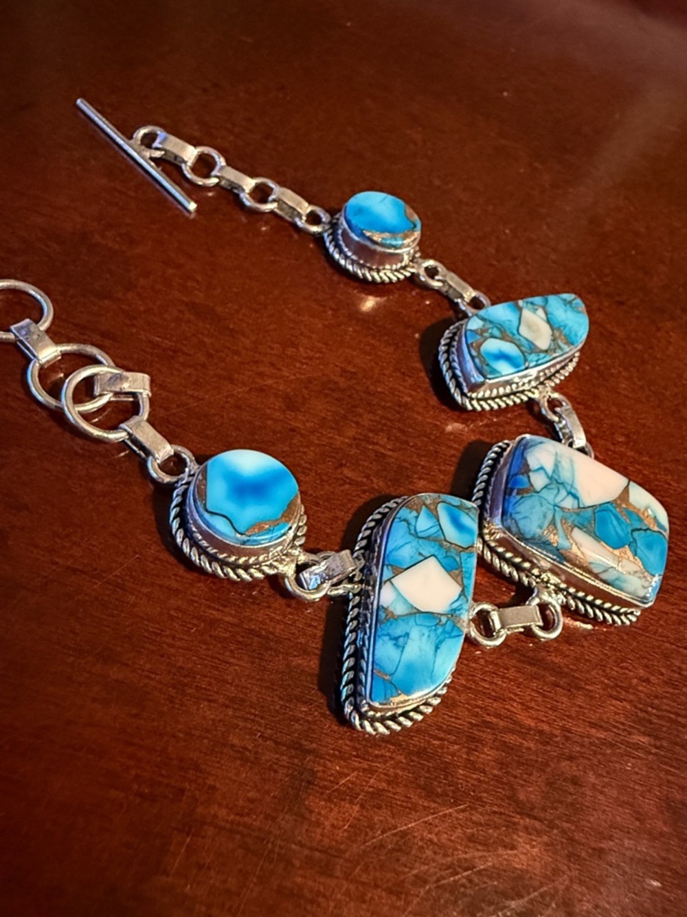 Ice Blue Dahlia turquoise bracelet NWOT